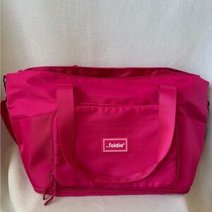 Foldie Travel Bag Hot Pink With Adjustable Shoulder Strap